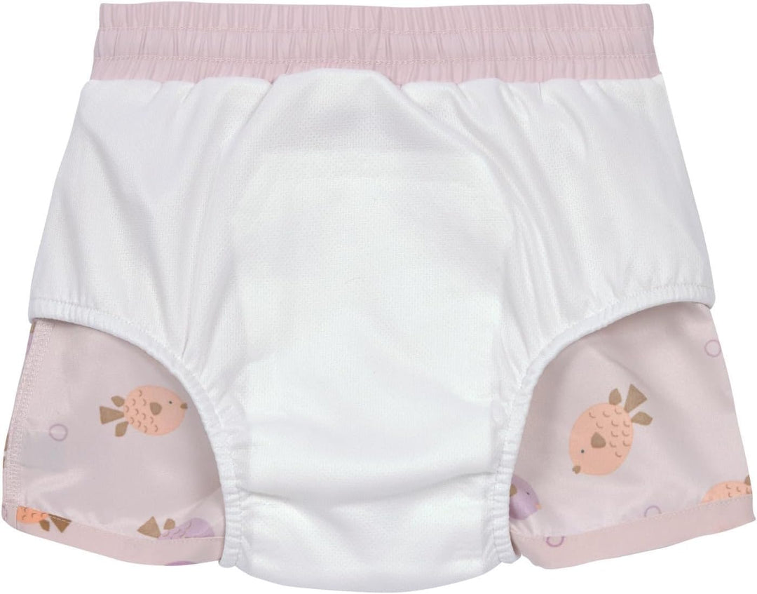 LÄSSIG Baby Kinder Badehose kurz mit UV-Schutz und integrierter Schwimmwindel/Boardie Shorts, Rosa 9