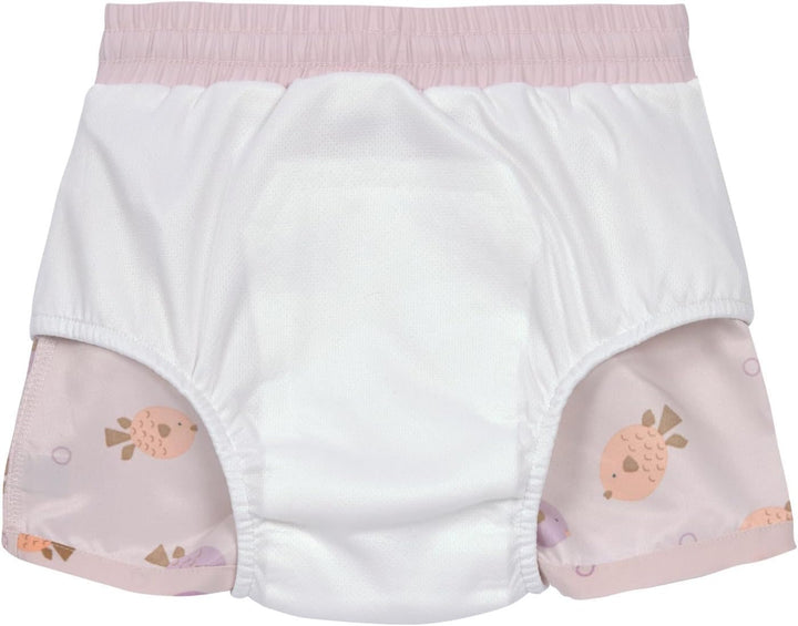 LÄSSIG Baby Kinder Badehose kurz mit UV-Schutz und integrierter Schwimmwindel/Boardie Shorts, Rosa 9