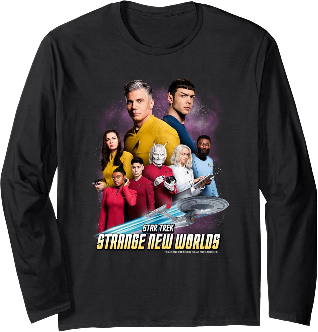 Star Trek Strange New Worlds Crew Pike Spock Uhura Ortegas Langarmshirt
