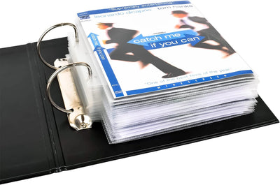 3L DVD Aufbewahrung - Kombipack mit 50 doppelte DVD Hüllen & 2 DVD Ordner & 50 Strips - Praktische A