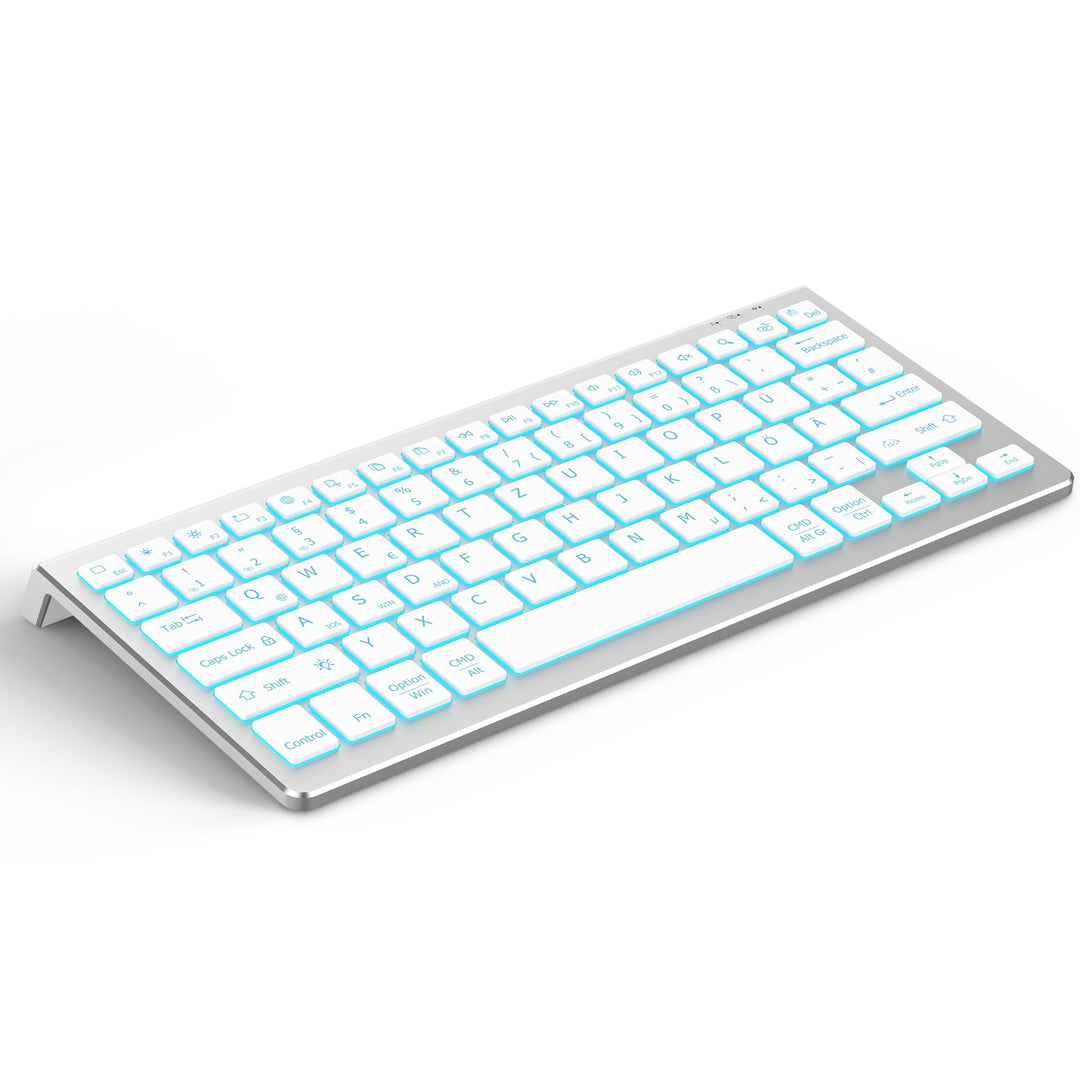 CACOE Deutsche Bluetooth Tastatur kompatibel mit IOS, Android Tablet, Windows, Samsung Tablet, Lenov