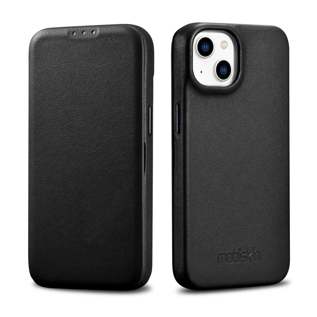 Mobiskin Hülle kompatibel mit Apple iPhone 14 Plus (6,7 Zoll), Handyhülle mit echtem Leder, Case, Sc