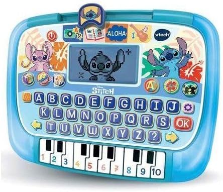 VTech - Disney Mein Lerntablet Stitch – beleuchtetes Tablet für Kinder mit mehrfarbigem Hintergrundb