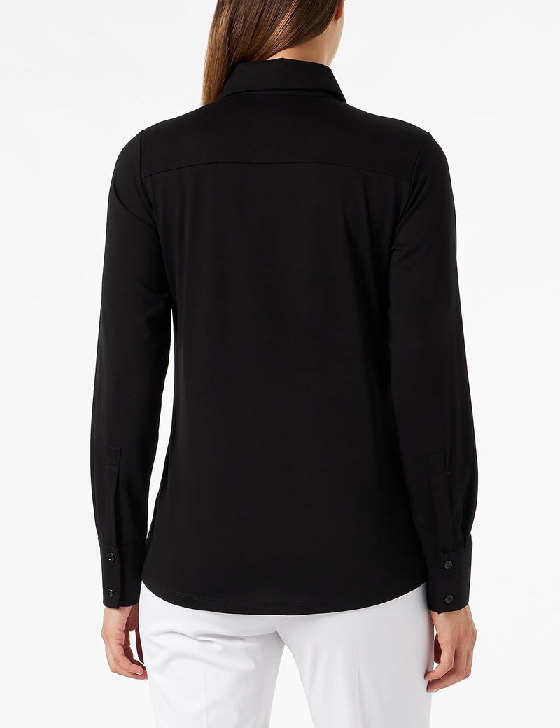 Seidensticker Damen Bluse - City Bluse - Hemdbluse - Regular Fit - Langarm - Uni - Stretch 48 Schwar