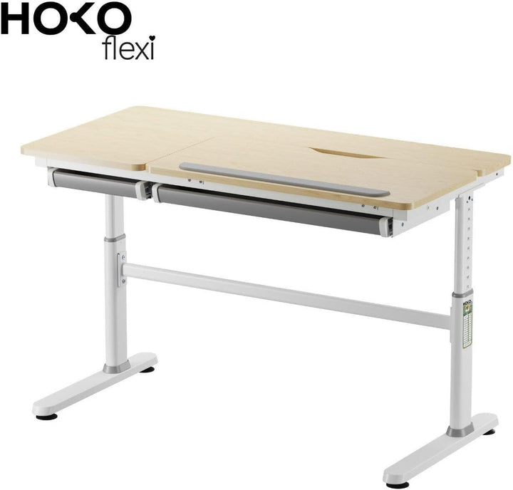 HOKO® Ergo Lana rutschfeste Handballenauflage mit Buchstopper für Kinderschreibtisch, Farbe Grau. Er
