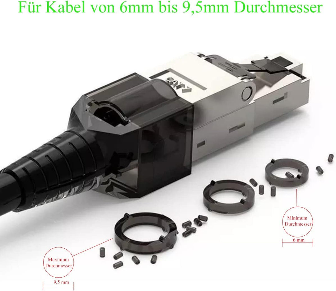 UC-Express Netzwerkstecker CAT7 RJ45-14x RJ45 Netzwerk Stecker Steckverbinder - werkzeuglos - geschi