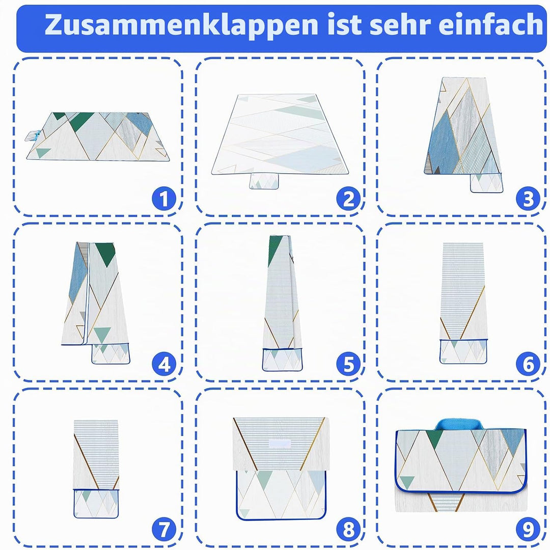 DanCoom Picknickdecke, Faltbare wasserdichte Sandmatte, 150 x 200CM Extra grosse Picknickdecke, Outd