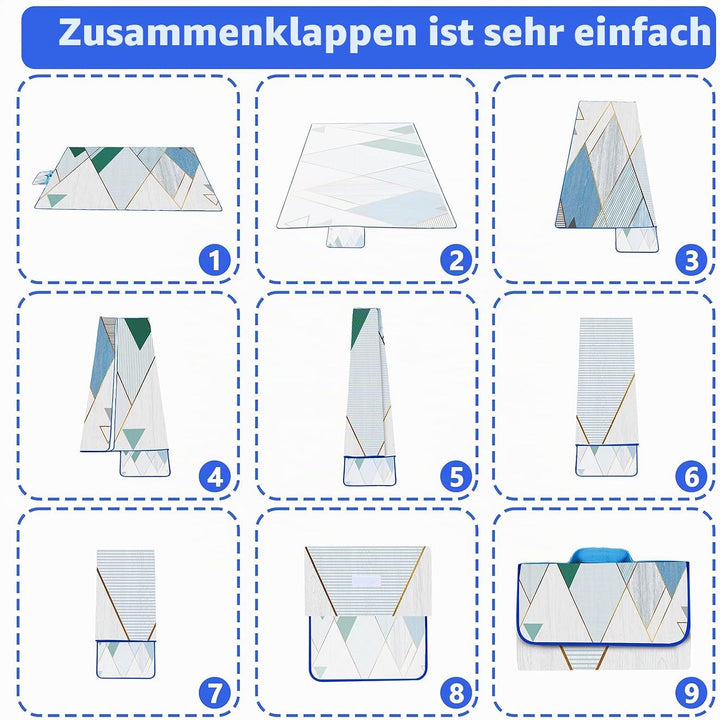 DanCoom Picknickdecke, Faltbare wasserdichte Sandmatte, 150 x 200CM Extra grosse Picknickdecke, Outd