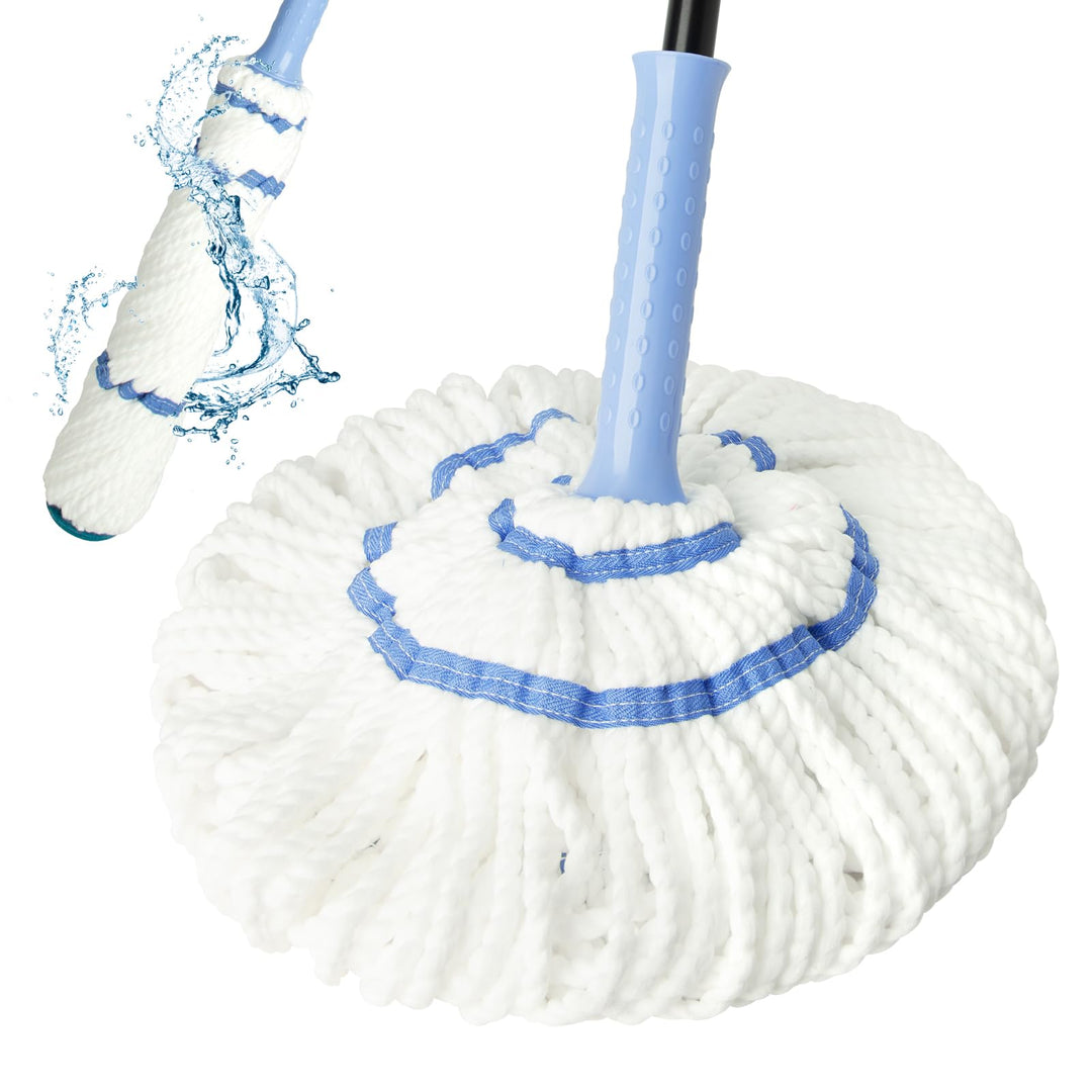 Wischmopp mit Auswringfunktion, Floor Mop Blau, 145 cm, Blau