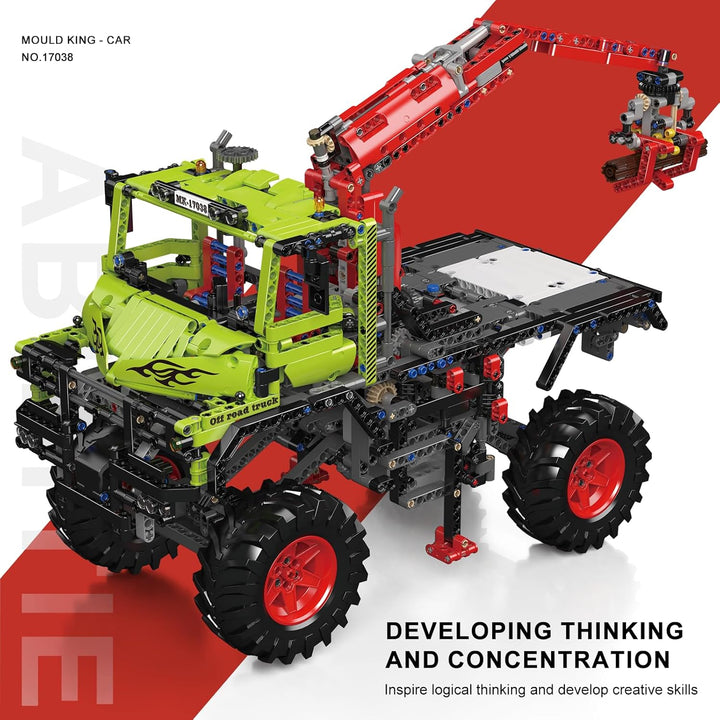 Mould King Geländewagen Bauset, Konstruktions-Baukasten für Allrad-Offroad-Truck Modell mit Motor, 2
