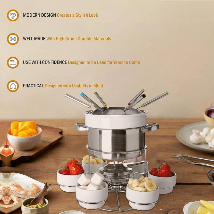 Premier Housewares Rostfreier Stahl/Porcelain Fondue Set, Weiss by Premier Housewares