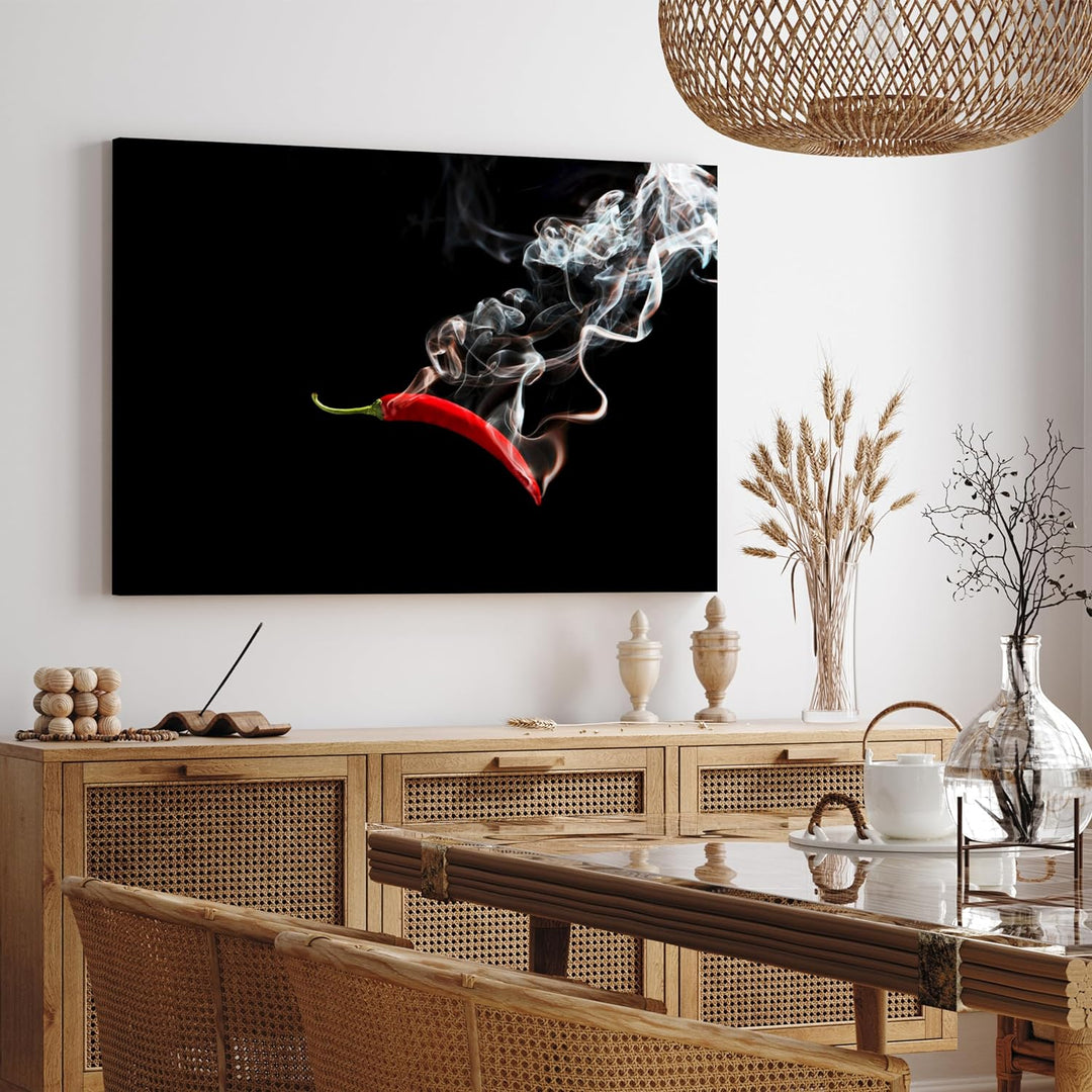 wandmotiv24 Leinwandbild Essen und Trinken 100x75cm, Querformat, Chili, Deko, Bilder auf Leinwand, W