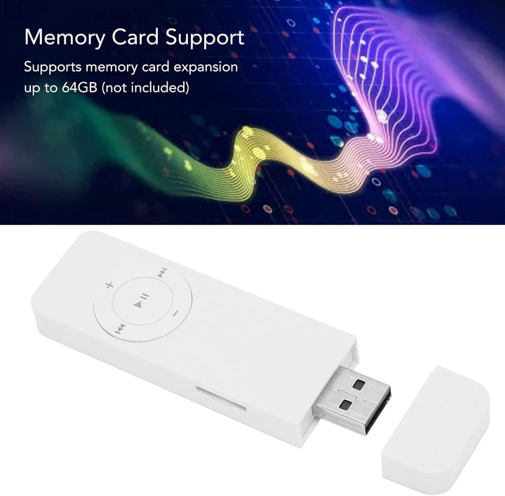 GOWENIC MP3 Player, 64 GB, Weiss, Musikplayer mit integriertem 180 mAh unterstützt Audiobücher und H