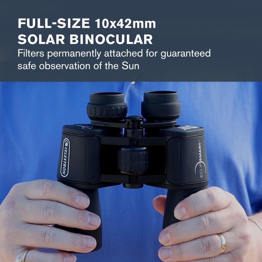 Celestron 71238 EclipSmart 10x42 Porro Solarfernglas - ISO 12312-2 konform, rutschfeste Gummibeschic