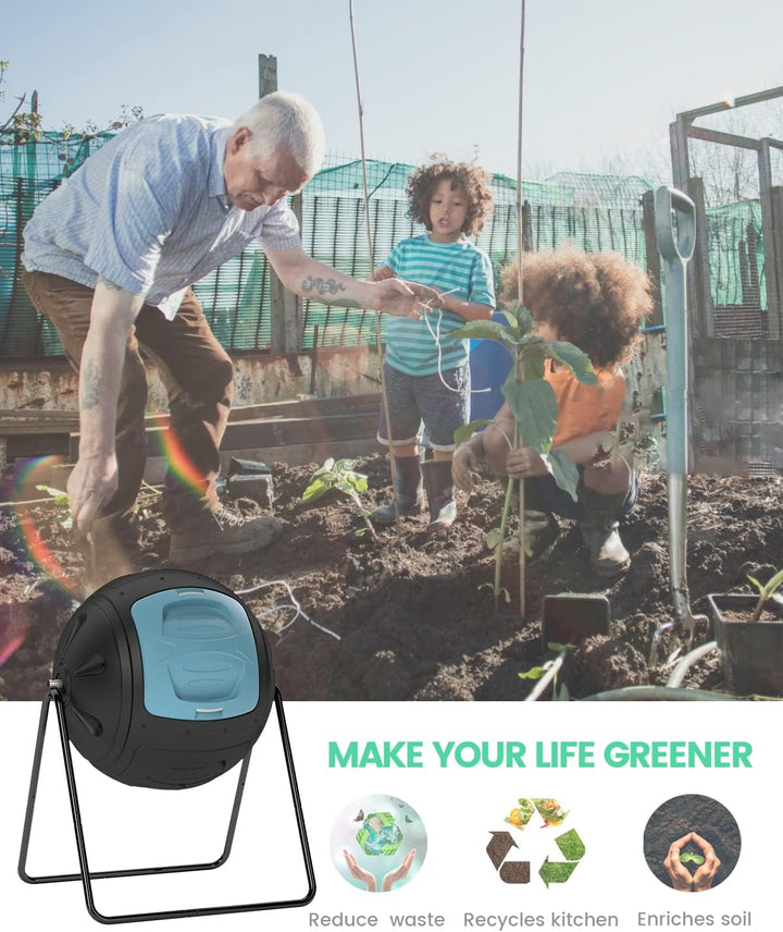 SQUEEZE master Multifunktionaler 130 Liter Tumbling Komposter für den Gartenabfall und Küchenabfälle