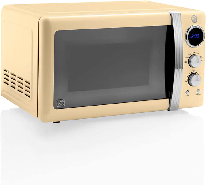 Swan Retro SM22030CNEU Digital Mikrowelle 20L, 5 Leistungsstufen, Auftaufunktion, 60 Minuten Timer,
