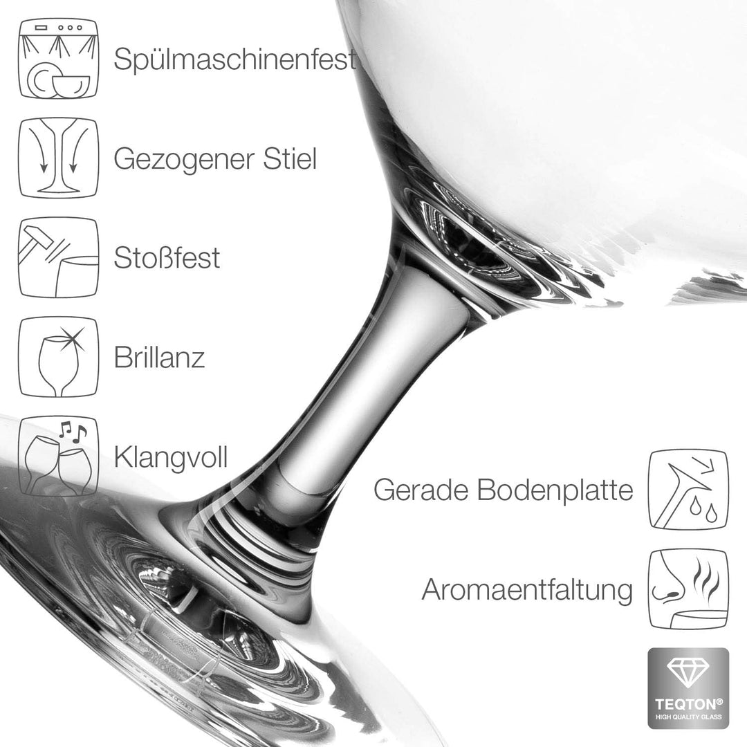 LEONARDO HOME Puccini Bierglas, Glas, 6.1 cm, 6 Biergläser 410 ml, Biergläser 410 ml