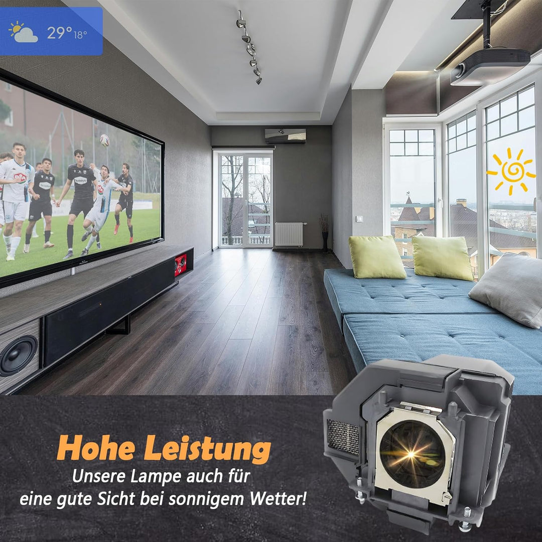 Supermait EP96 A++ Qualitäts Ersatz projektor lampe mit Gehäuse kompatibel mit Elplp96 EB-2247U EH-T