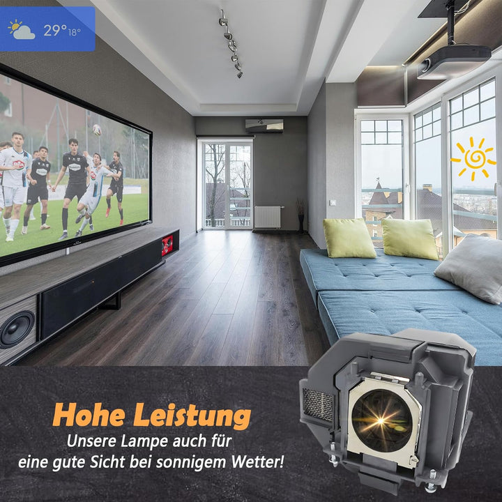 Supermait EP96 A++ Qualitäts Ersatz projektor lampe mit Gehäuse kompatibel mit Elplp96 EB-2247U EH-T