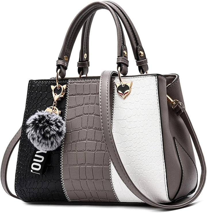 DORRISO Mode Damen Handtasche Niedliches Anhänger Umhängetasche 3 Farbkombinationen Design Handtasch