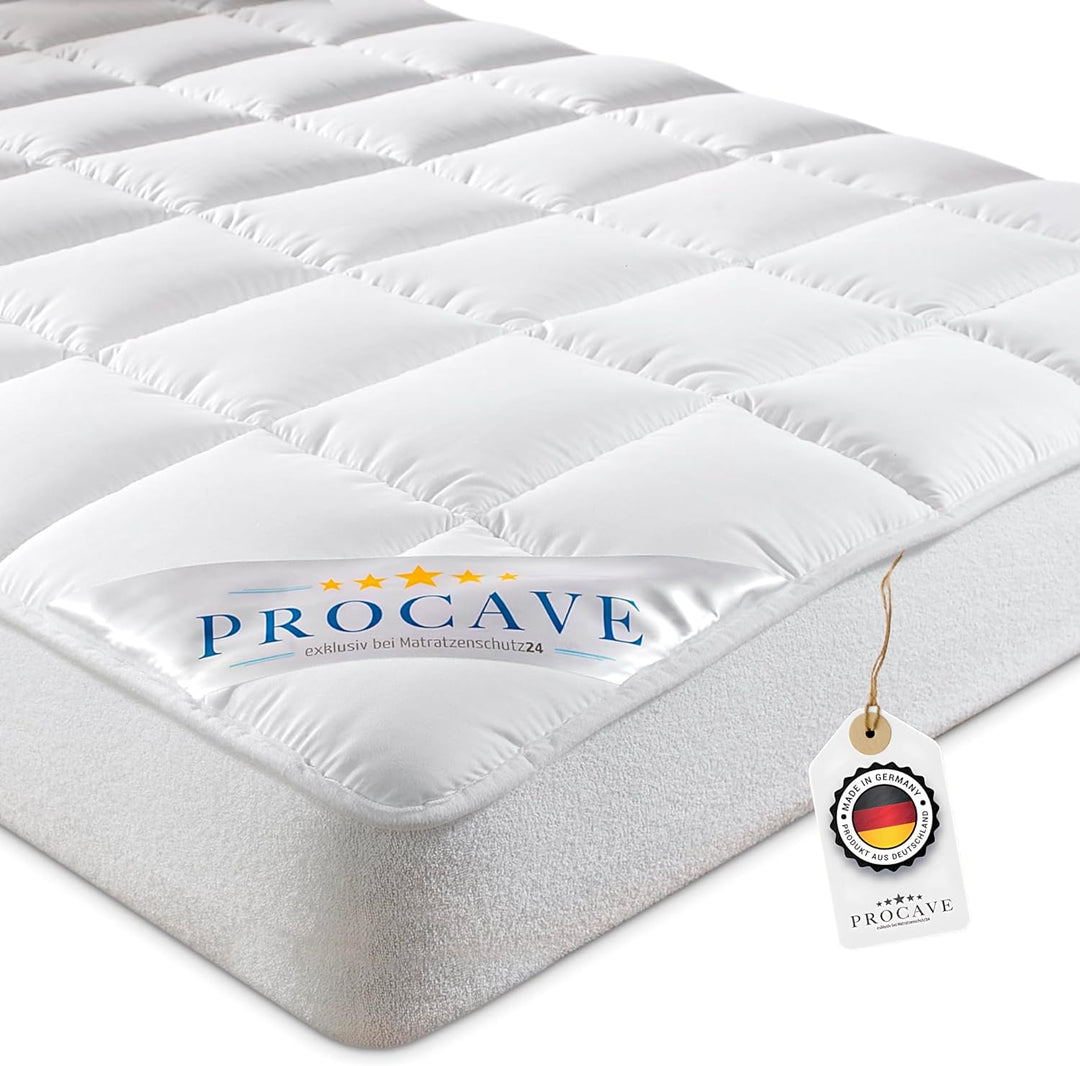 PROCAVE Micro-Comfort Matratzen-Bett-Schoner weiss 60x220 cm mit Spannumrandung | Höhe bis 30cm | Au