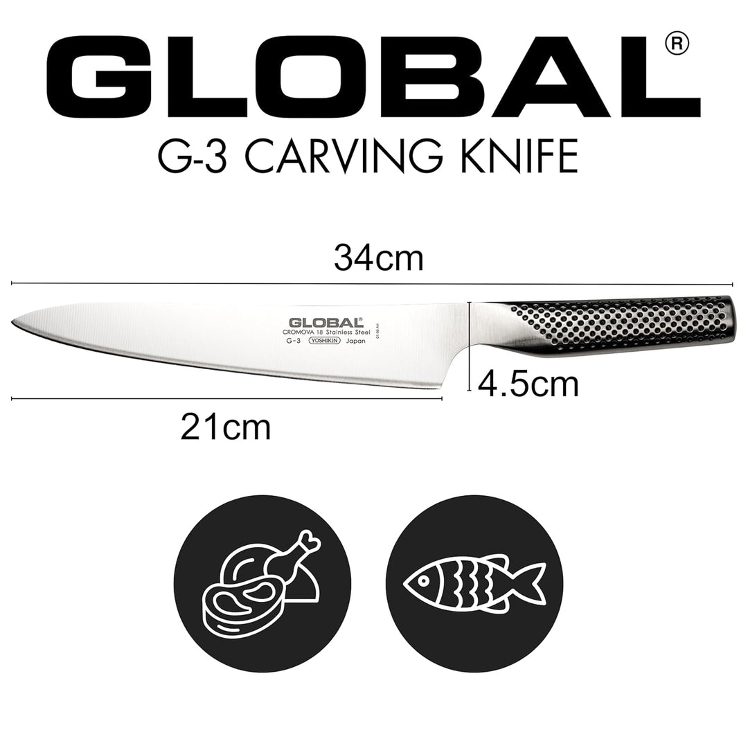 Global Fleischmesser / Tranchiermesser 21 cm