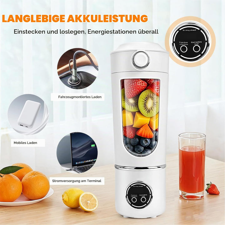 Tragbarer Mixer/Blender/Smoothie Maker, 700 ml Maker to Go Mini-Standmixer mit 12-Klingen Edelstahl