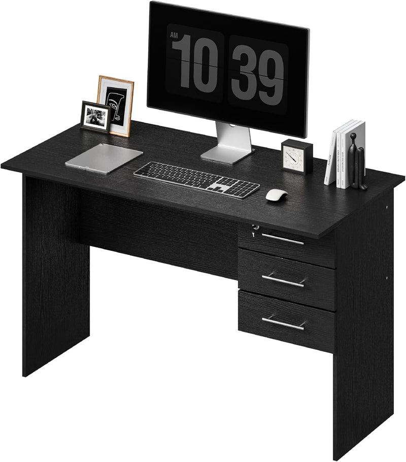 WOLTU® Schreibtisch TS59sz Computertisch Bürotisch Arbeitstisch PC Laptop Tisch, mit 3 Schubladen un