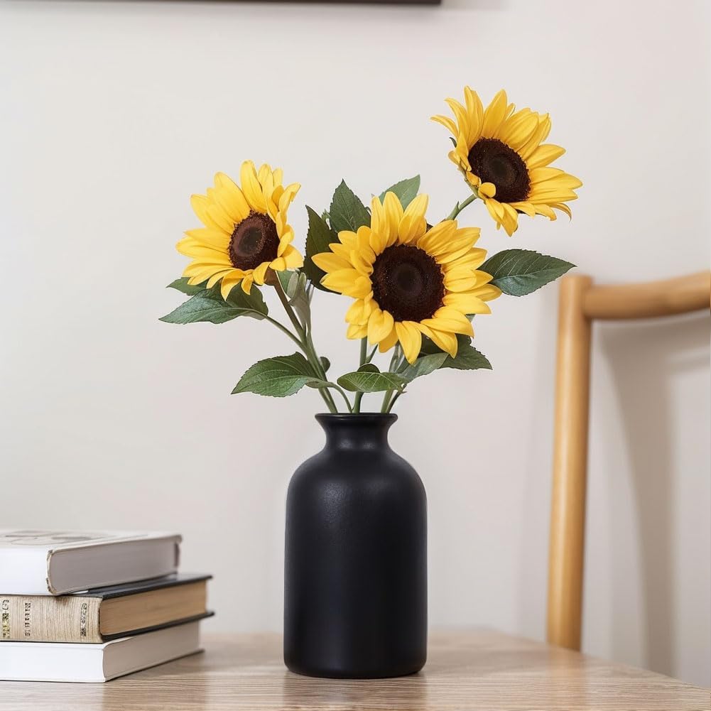 6er-Pack kleine Schwarze Vasen - Moderne Boho-Vasen für Trockenblumen, Tafelaufsätze in grossen Meng