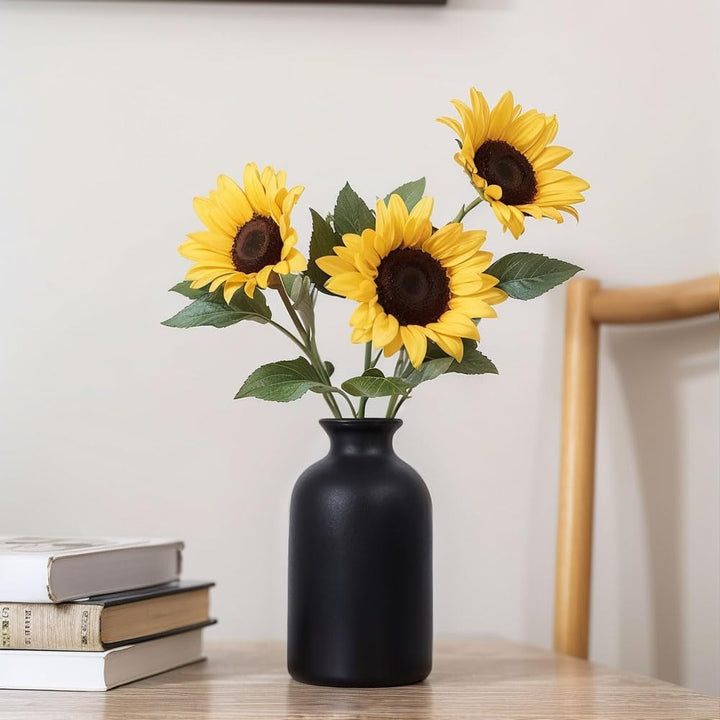 6er-Pack kleine Schwarze Vasen - Moderne Boho-Vasen für Trockenblumen, Tafelaufsätze in grossen Meng