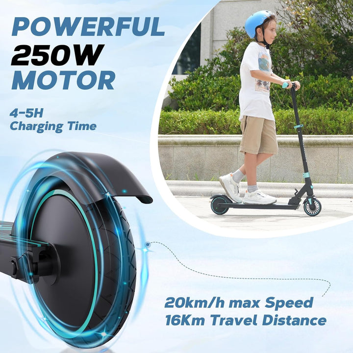 RCB R15 Elektroroller Kinder ab 8-12-16 Jahre, Faltbarer E Scooter, Max 20km/h, Reichweite 16KM, Nur