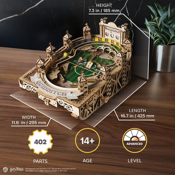 Ugears Quidditch Pinball 3D Puzzle Holz - 3D Holzpuzzle Harry Potter Flipper Maschine Modellbausatz