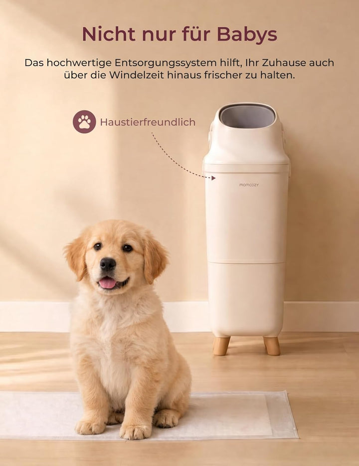 Momcozy Windeleimer mit 3-fach-Verschlusssystem zur Reduzierung von Gerüchen, windeleimer geruchsdic