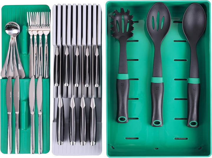 Linoroao Messerhalter Schublade, Platzsparendes, Abnehmbares Design für Messer, Besteck, Gewürze und