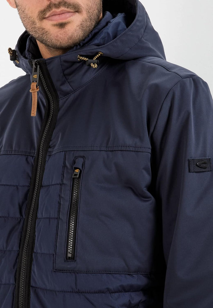 camel active Herren Hybrid-Blouson mit Kapuze 29 Blau, 29 Blau