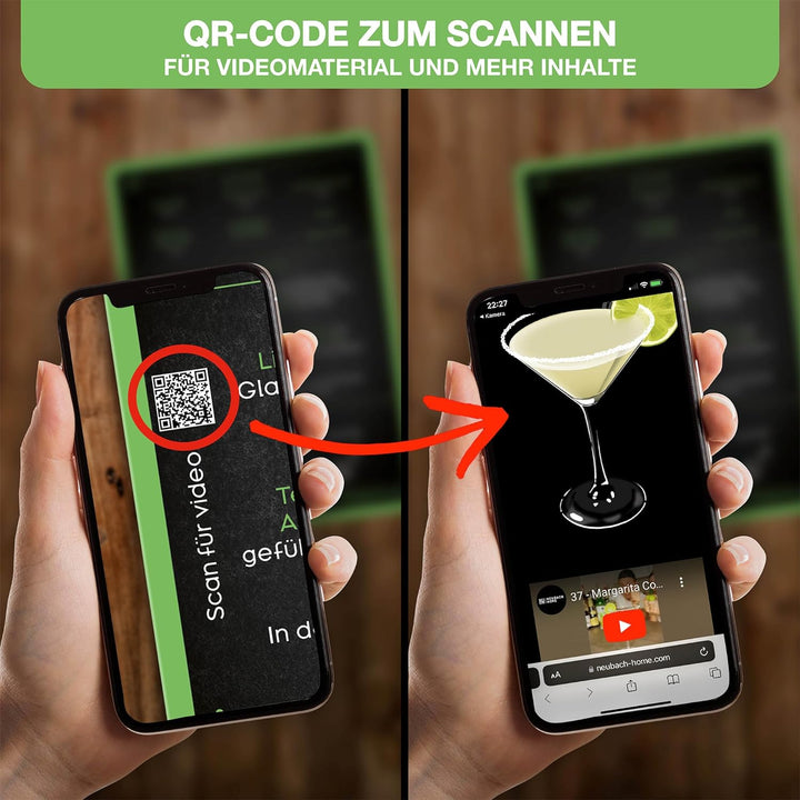 NEUBACH HOME Cocktail Karten - Cocktail Zubehör 50 Rezepte im Set - DIN A6 - extra schrittweise Zube