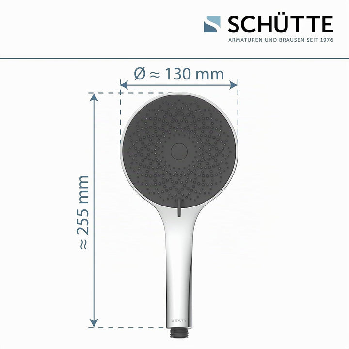 SCHÜTTE Handbrause CAPRI mit Samtstrahl-Technologie | Duschkopf mit über 300 Düsen und 3 einstellbar