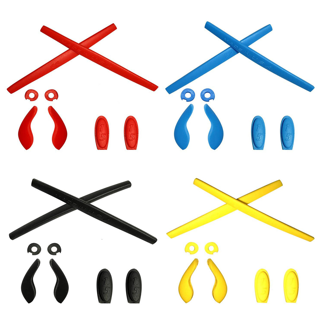 HKUCO Replacement Silicone Leg Set For Oakley Juliet Ear socks Rubber Kit Red/Blue/Black/Yellow, Red