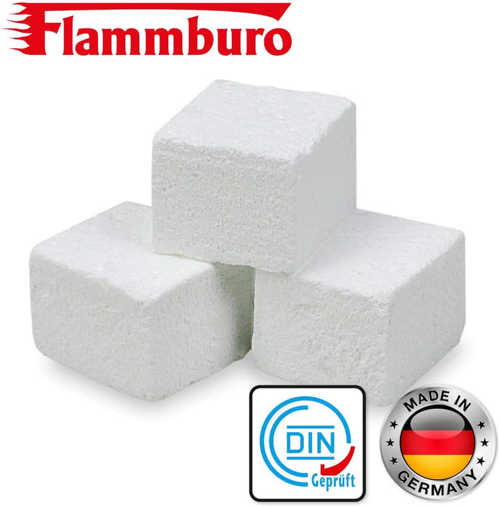 FLAMMBURO 1152 Stück Anzündwürfel Paraffin (12 x 96 Würfel) vom Deutschen Hersteller, Grillanzünder,