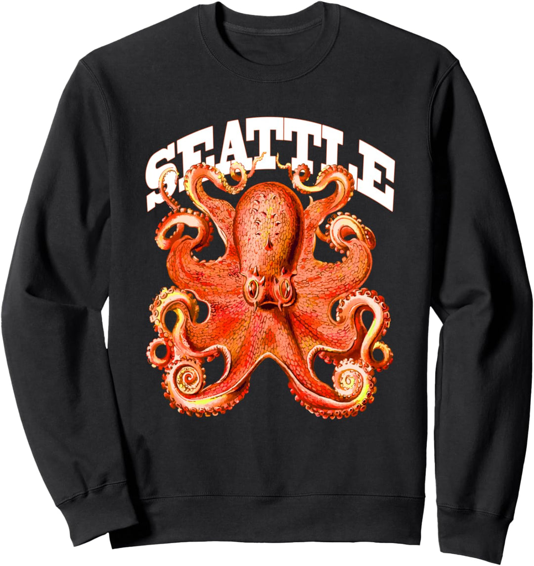Seattle Washington Giant Pacific Octopus Souvenir Sweatshirt
