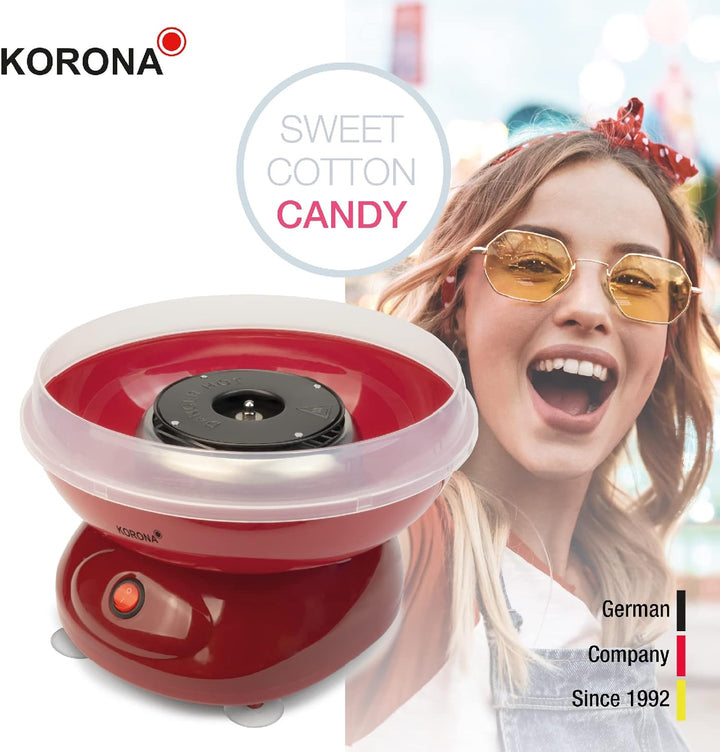 Korona 41200 Zuckerwattemaschine | Inkl. Dosierlöffel und 10 Holzstäbchen | Kirmesgefühl für Zuhause