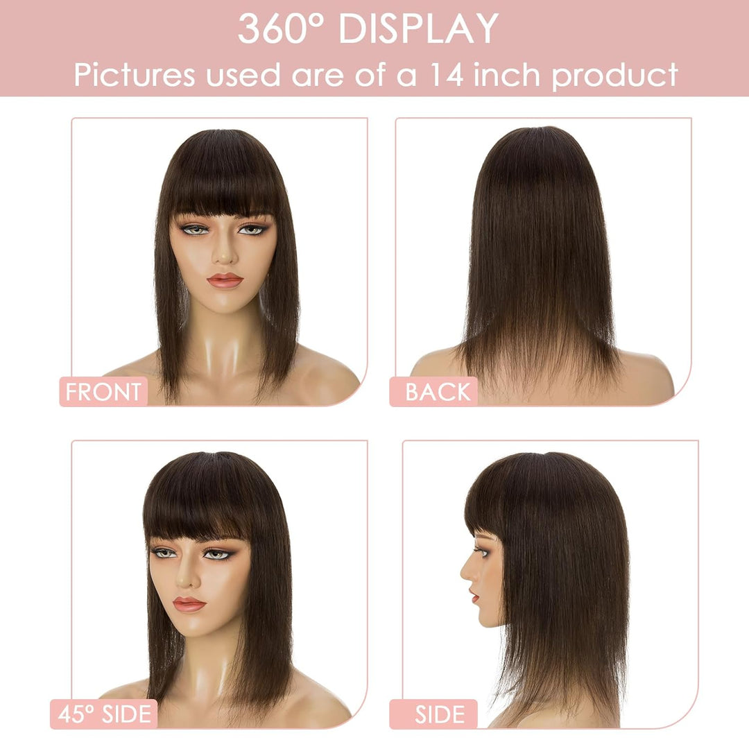 Silk-co Topper Extensions Haarteile Echthaar Clip in Extensions Echthaar Weich Natürlich Glatt Toupe