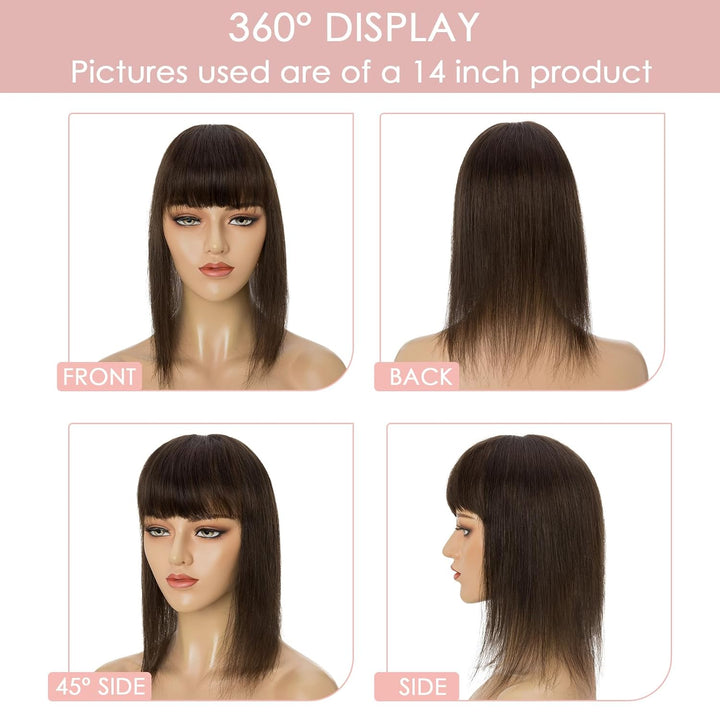Silk-co Topper Extensions Haarteile Echthaar Clip in Extensions Echthaar Weich Natürlich Glatt Toupe