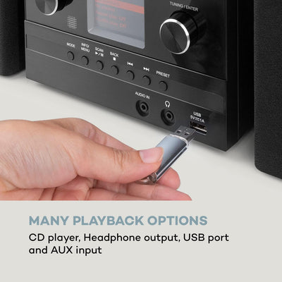 auna Connect System S Kompaktanlage, Stereoanlage: 20 Wmax., Mini HiFi Anlage, Stereo: inkl. 2 Lauts