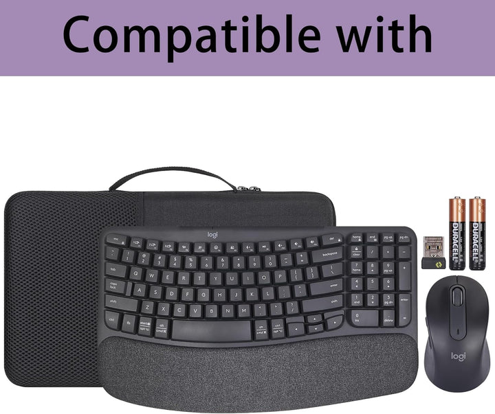 co2CREA Case Harte Reiseschutzhülle Etui Tasche für Logitech Wave Keys MK670 Combo,Tasche kompatibel