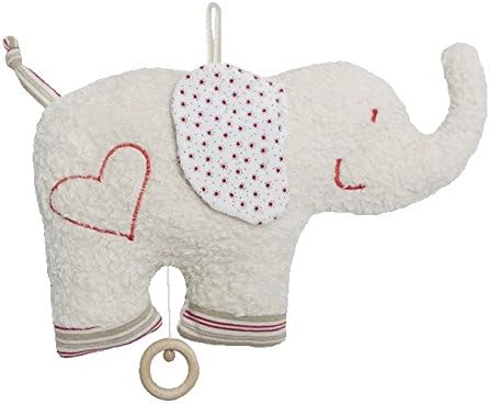 Efie Bio-Spieluhr Elefant – handgefertigt in Deutschland – 100% Baumwolle (kbA), Füllung Schurwolle