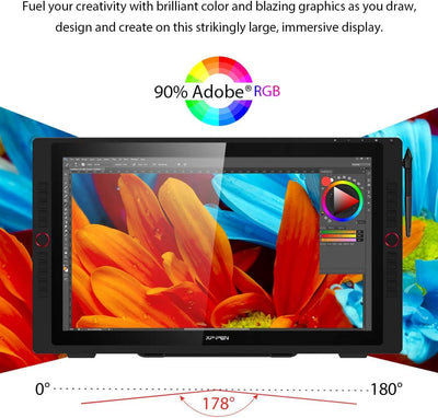 XP-PEN Artist 24 Pro Grafiktablett 2K QHD 23,8 Zoll Pen Display 90% Adobe RGB für digitale Bildbearb