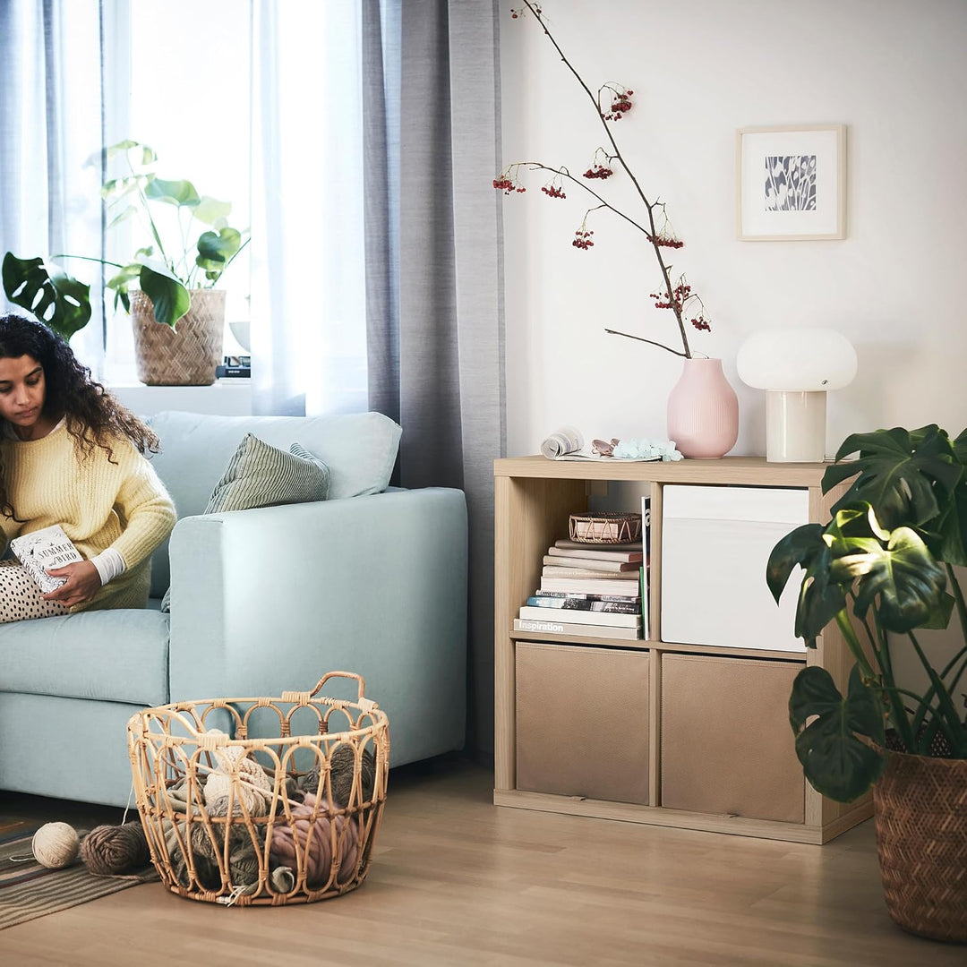 IKEA Kallax Regal, Eichenoptik, gebeizt, Weiss, 77 x 39 x 77 cm, 4 Einlegeböden