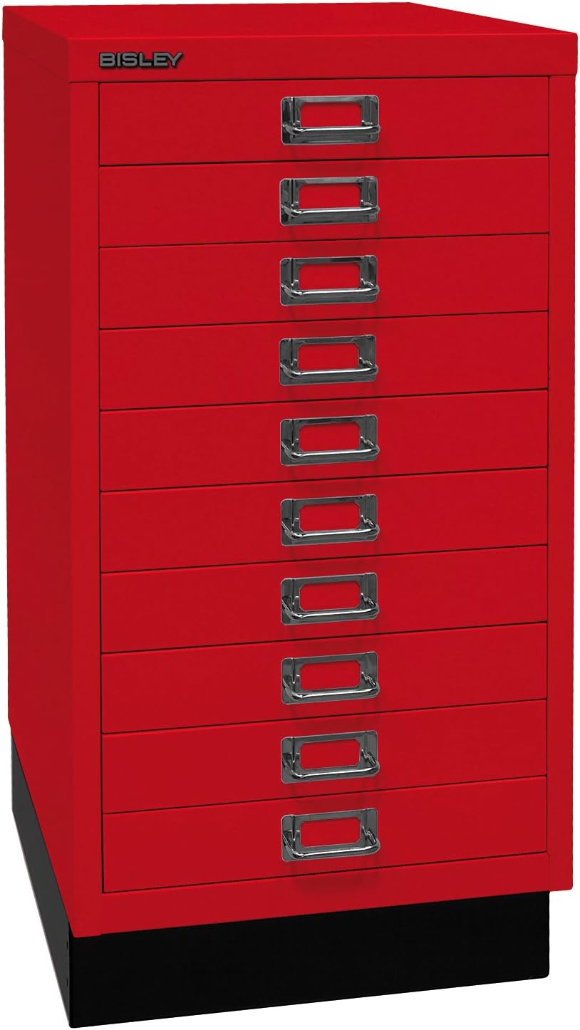 BISLEY MultiDrawer, 29er Serie mit Sockel, DIN A3, 10 Schubladen, Metall, 633 Schwarz, 43.2 x 34.9 x