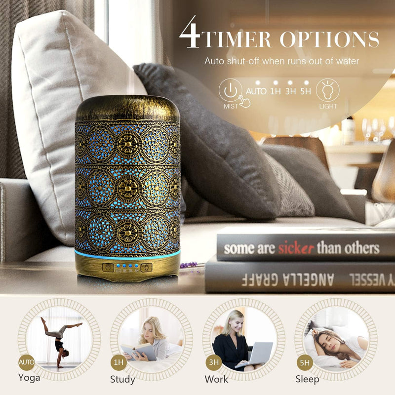 SALKING Aroma Diffuser, 260ml Metall Aromatherapie Diffusor für ätherische Öle, Raumbefeuchter Elekt
